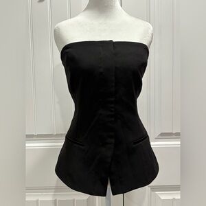 GAP Black Strapless Corset Top Size L